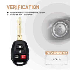 New Replacement Car Key Fob for 2014/2015/2016/2017 Camry ONLY with FCC ID: HYQ12BEL H CHIP T4SC(5)