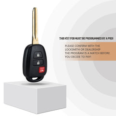 New Key Fob Replacement for 2013/2014/2015 Toyota Rav4 2014-2016 Prius C V with P/N: HYQ12BEL, H Chip T3SC(10)