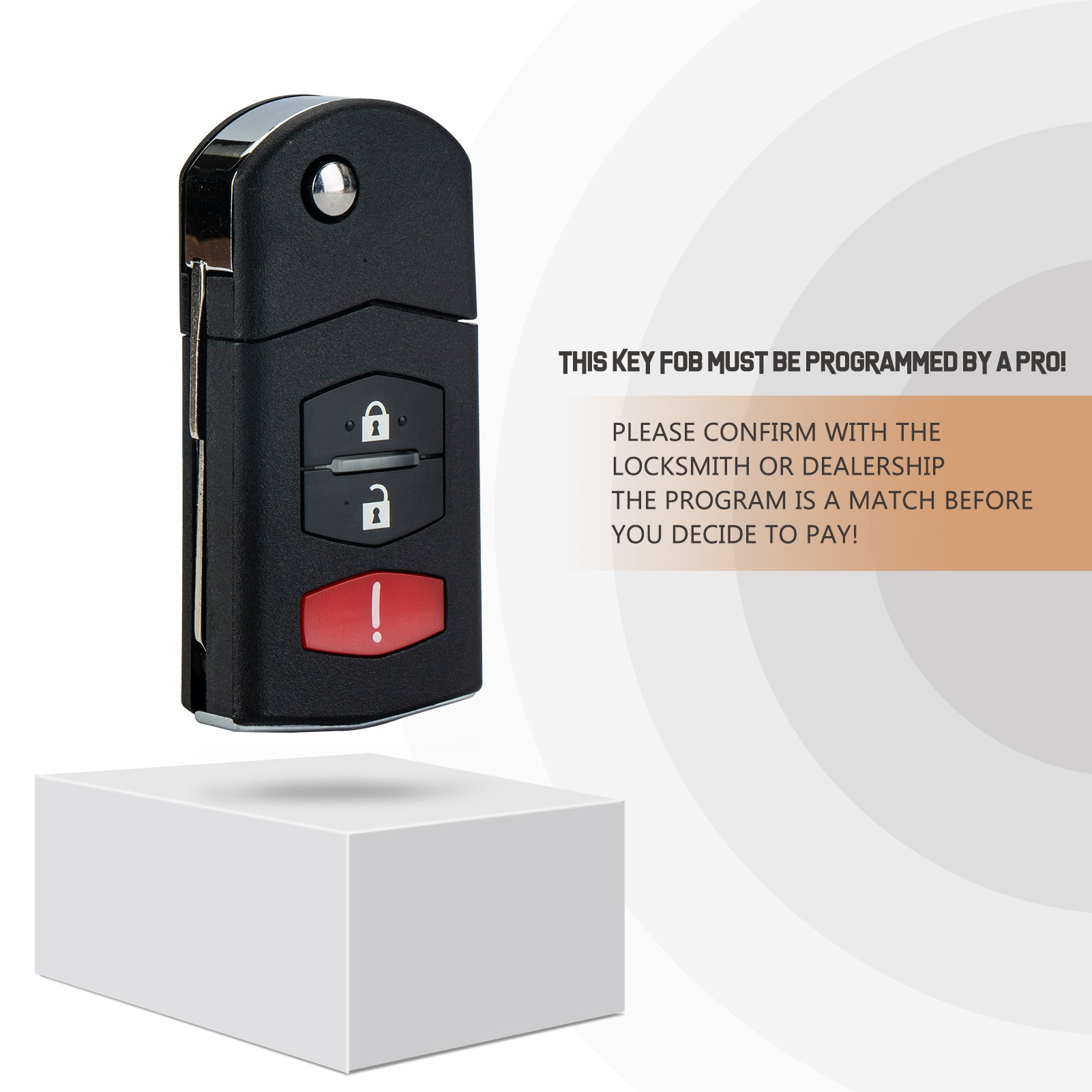 New Flip Remote Replacement for 2005/2006/2007/2008 Mzda 6 RX8 with FCC ID: KPU41788 M3SB