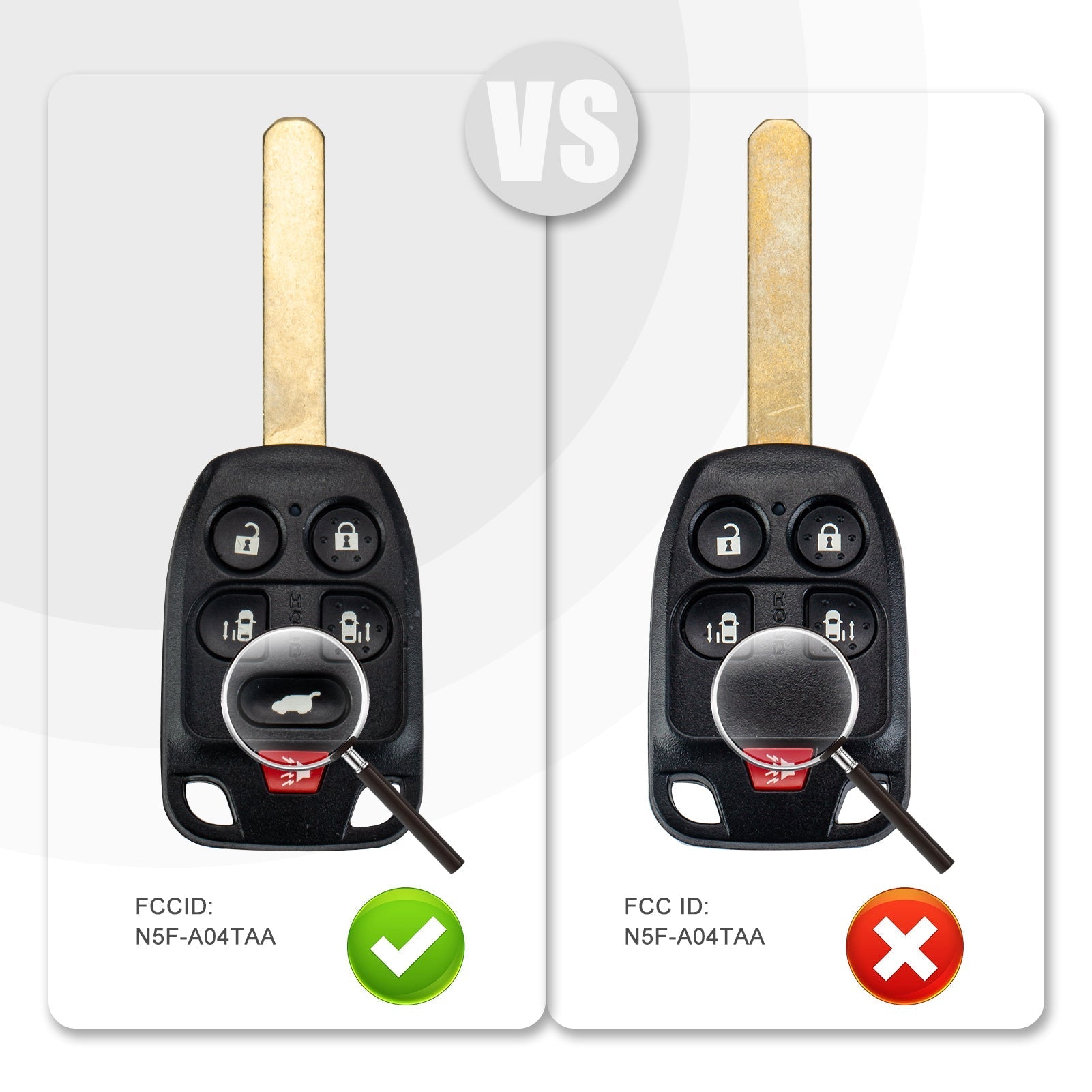 Replacement Key Fob for 2011/2012/2013/2014 Honda Odyssey with FCC ID: N5F-A04TAA H6RB(10)