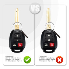 New Key Fob Replacement for 2012/2013/2014 Toyota Camry with FCC ID:HYQ12BDM G chip T4SB(10)