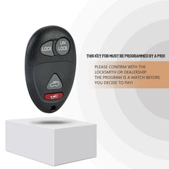 Car Key Fob Replacement for 4 Button Bu1ck Century with FCC ID: 10335582-88, 9364556-4575, L2C0007T 315MHZ KR-U4RAV05