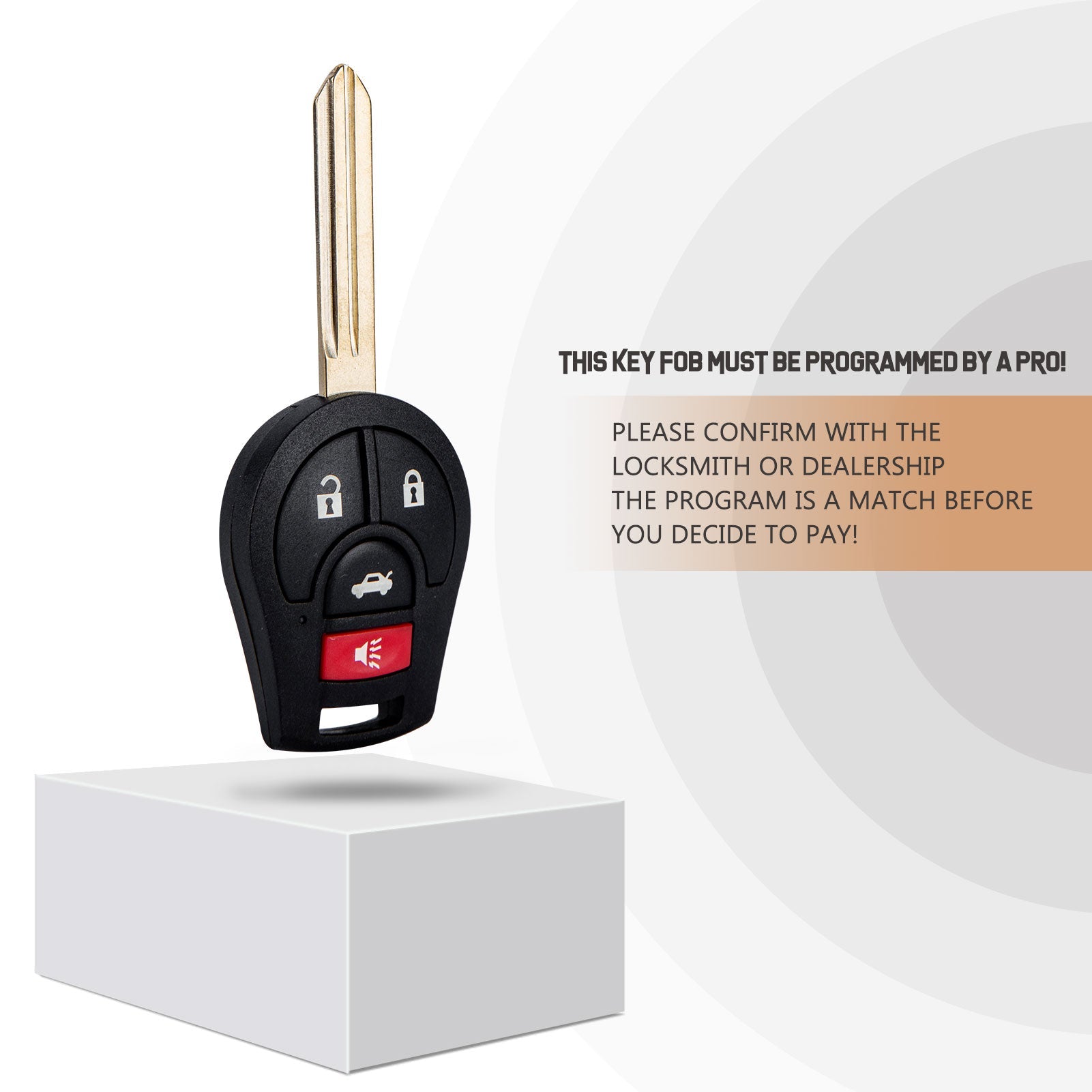 Replacement Car Key Fob for Nisan Head Key with FCC ID: CWTWB1U751 46 CHIP N4SA(5)