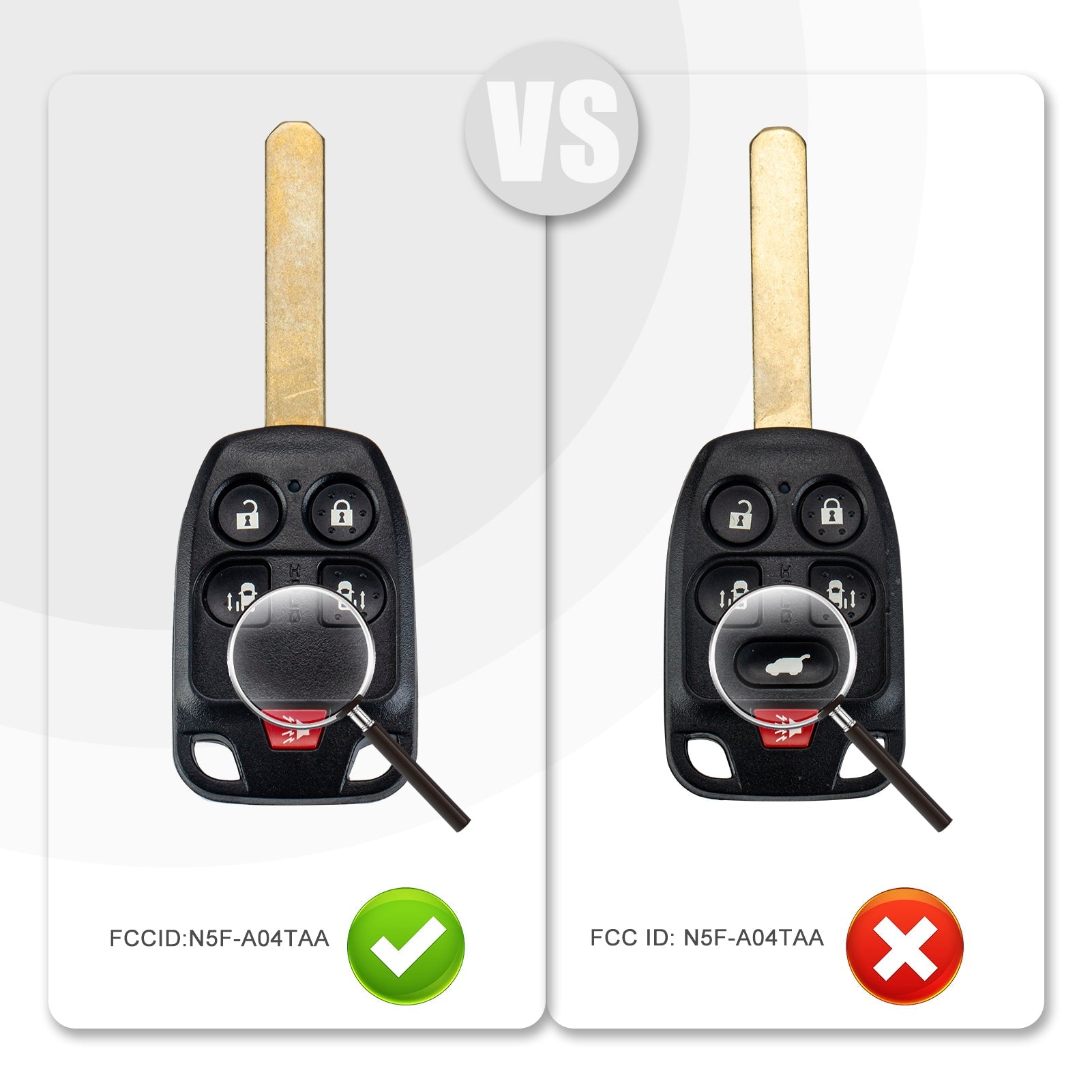 New Keyless Entry Replacement Car Key Fob for 2011/2012/2013/2014 Honda Odyssey with FCC ID: N5F-A04TAA H5SA(5)