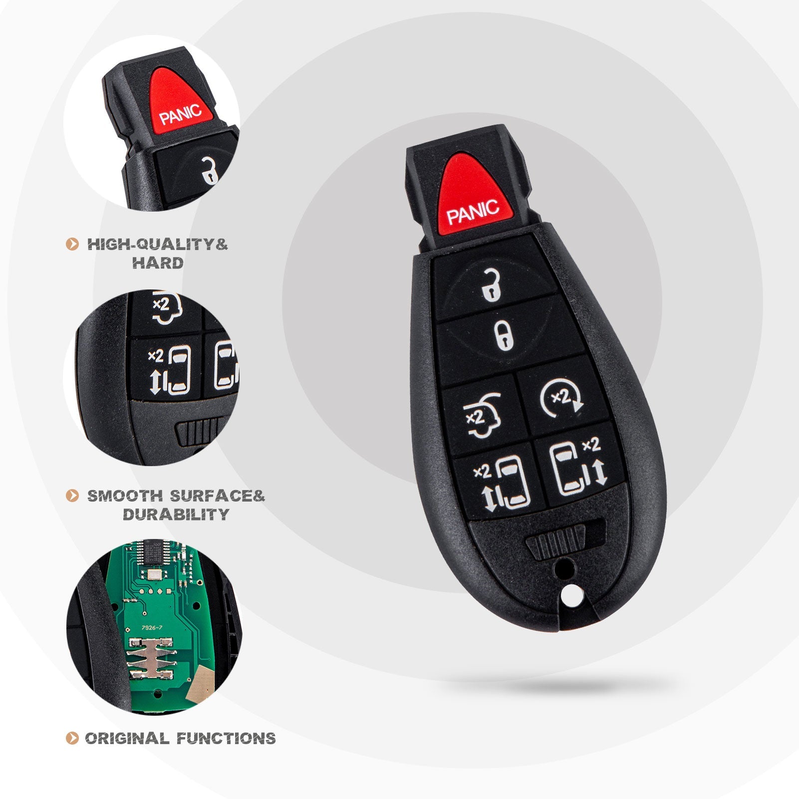 New Keyless Entry Replacement Car Key Fob for 2008/2009/2010/2011/2012/2013/2014 Grand Caravan with FCC ID: IYZ-C01C or M3N5WY783X D7RA(5)