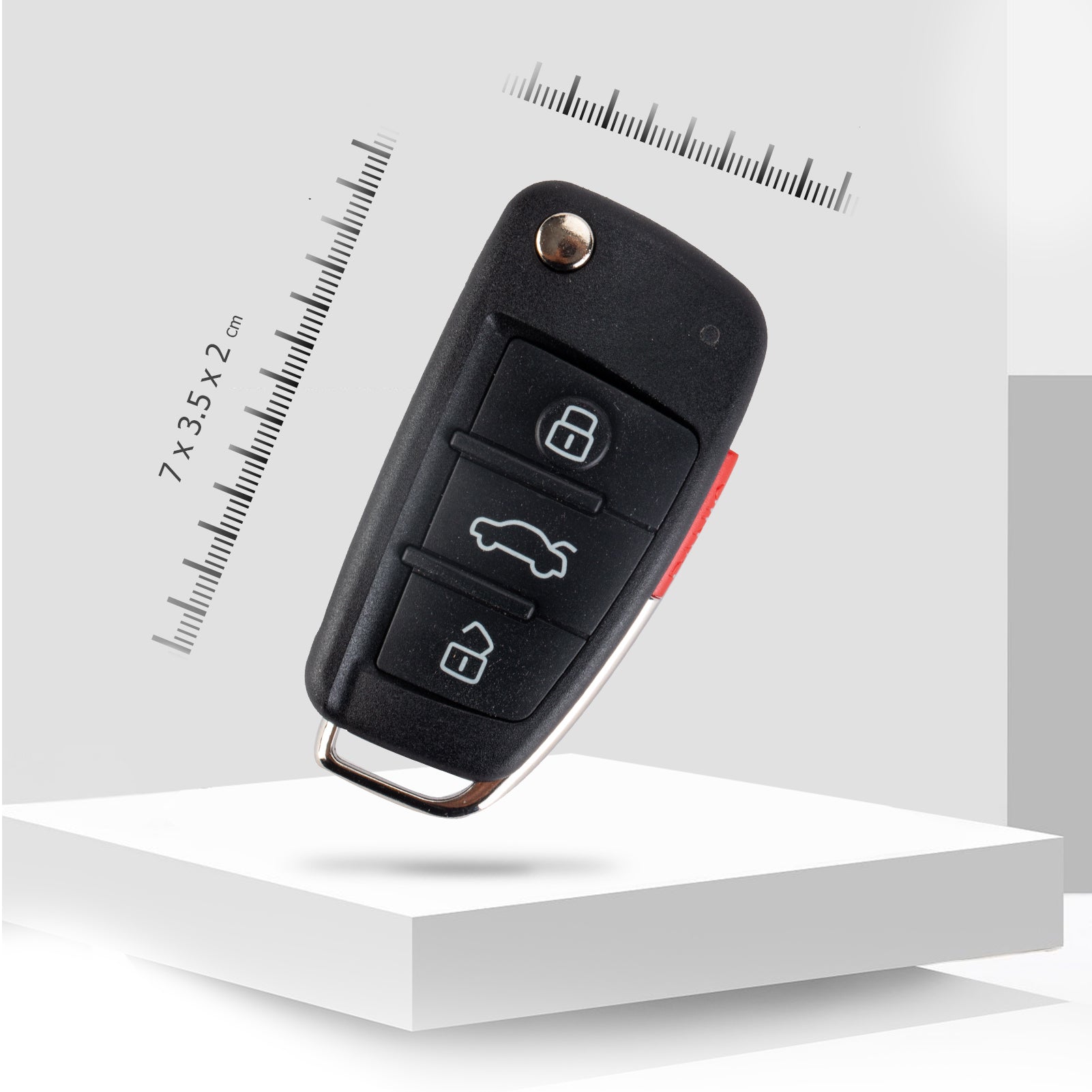 Replacement Flip Car Key Fob for AU D A3 TT 2007/2008/2009/2010 with FCC ID: NBG009272T IC: 2694A-009272T Chip 48 315MHz Battery: CR2032 V4SE