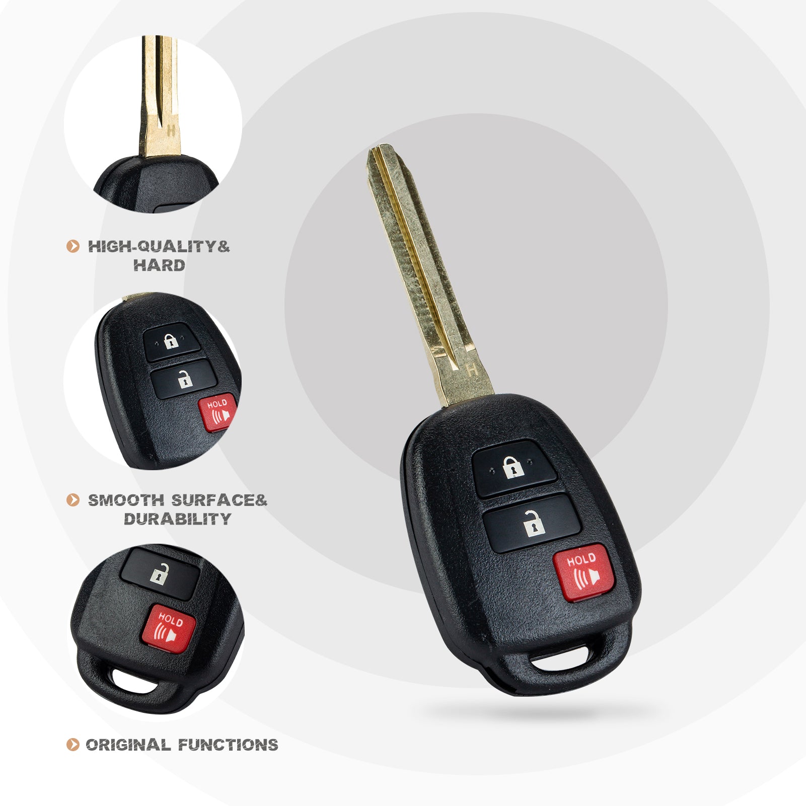 New Key Fob Replacement for 2013/2014/2015 Toyota Rav4 2014-2016 Prius C V with P/N: HYQ12BEL, H Chip T3SC