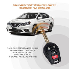 Replacement Car Key Fob for Nisan Head Key with FCC ID: CWTWB1U751 46 CHIP N4SA(5)