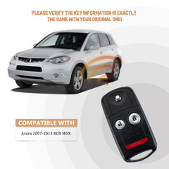 New Car Key Fob Replacement for 2007/2008/2009/2010/2011/2012/2013 RDX MDX with FCC ID: N5F0602A1A A3SA