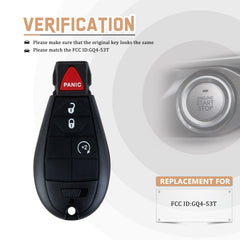 Brand New Car Key Fob Replacement for 2013/2014/2015/2016/2017 RAM 1500 with FCC ID: GQ4-53T D4RE(5)