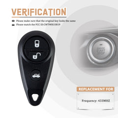 Car Key Fob Replacement for S-baru Forester Outback Legacy Impreza WRX with FCC ID: CWTWB1U819 433MHZ KR-G4RDV05