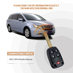 New Keyless Entry Replacement Car Key Fob for 2011/2012/2013/2014 Honda Odyssey with FCC ID: N5F-A04TAA H5SA(5)