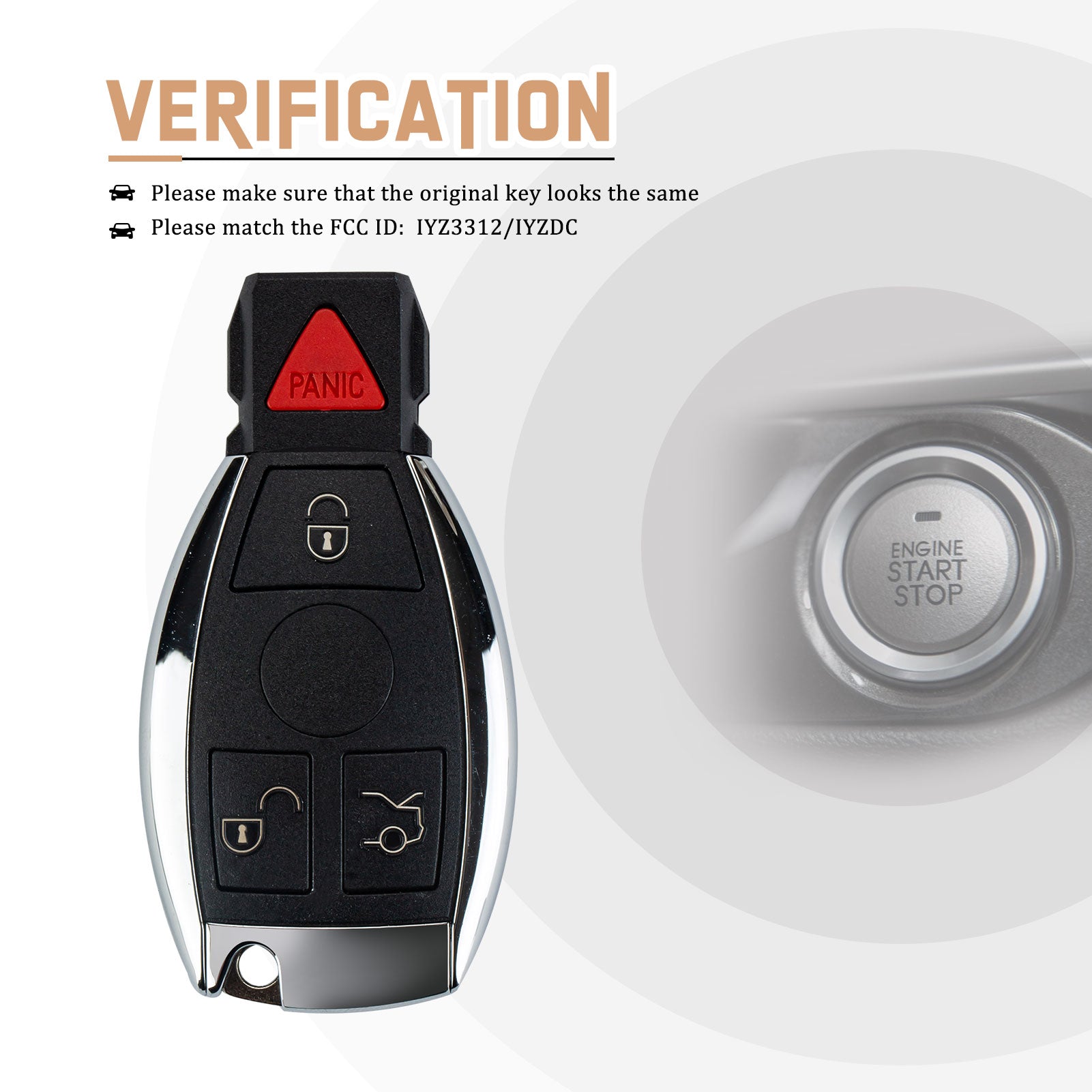 New Replacement Key Fob for 705 Moto 1997-2000, NEC 2001-2005, NEC 2006-2010,BGA 2011 Onwards with FCC ID: IYZ3312, IYZDC B4RA(10)