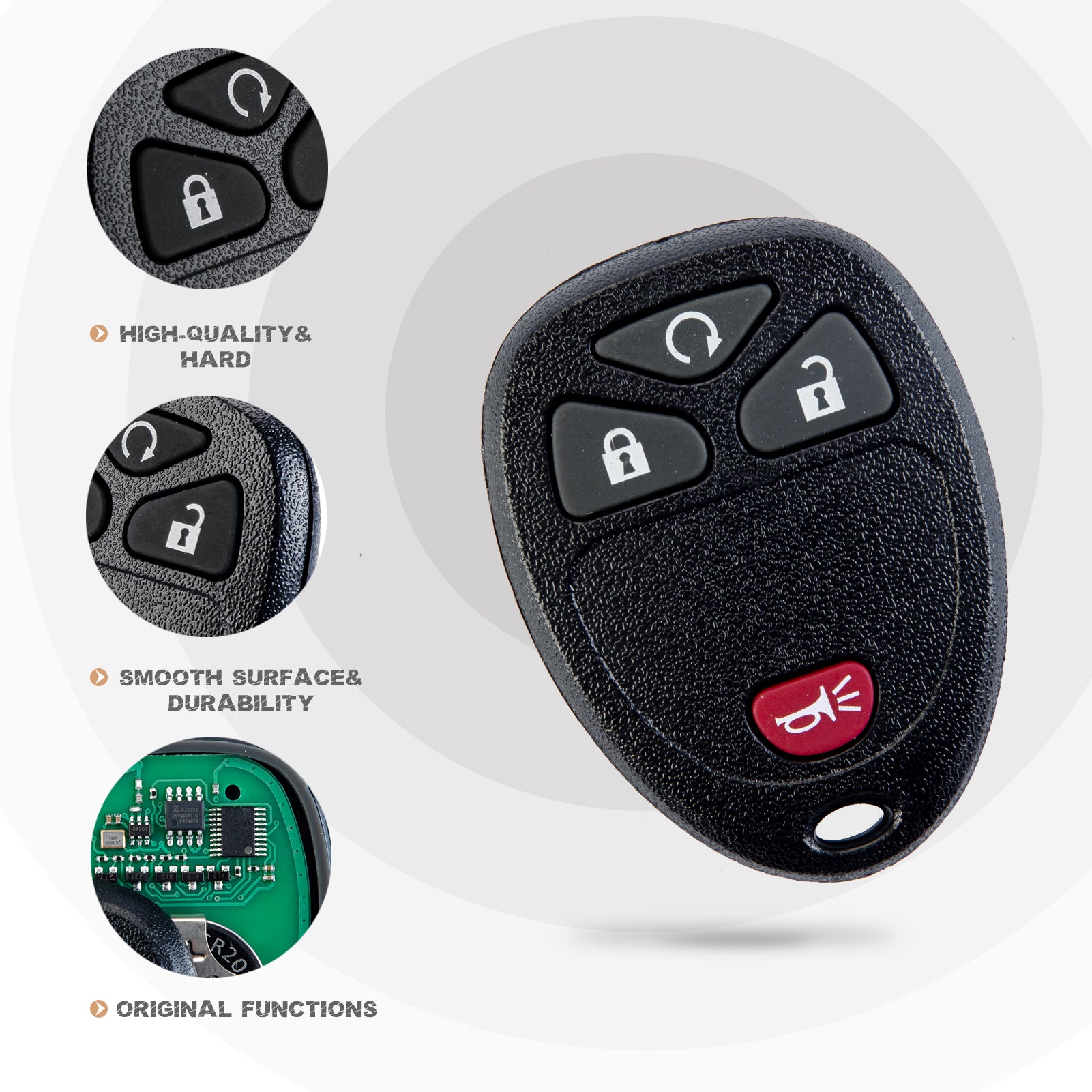 New Keyless Entry Replacement Car Key Fob for 2006/2007/2008/2009/2010/2011 HHR with FCC ID: KOBGT04A and Part No.15114374 C4RE