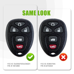 New Keyless Entry Replacement Car Key Fob for 2006/2007/2008/2009/2010/2011/2012/2013 Impala with GM # 15912860/OUC60221/OUC60270 C5RA(5)