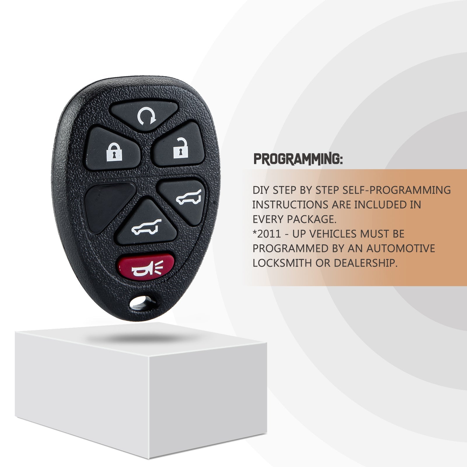 New Keyless Entry Replacement Car Key Fob for Tahoe Suburban Yukon etc. with FCC ID: OUC60270 C6RA(5)