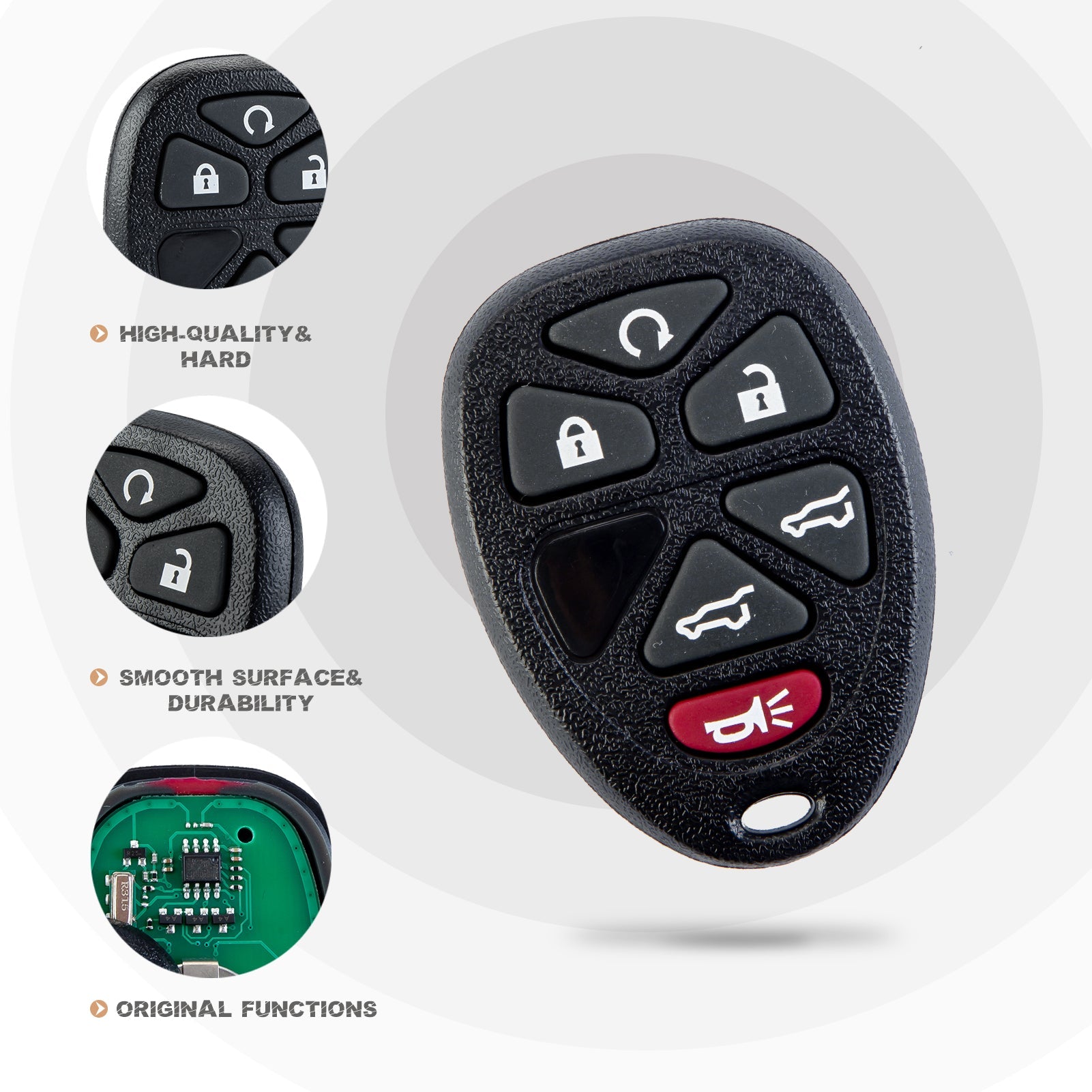 New Keyless Entry Replacement Car Key Fob for Tahoe Suburban Yukon etc. with FCC ID: OUC60270 C6RA(5)