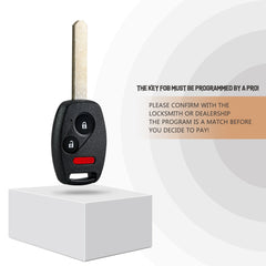 New Keyless Entry Replacement Car Key Fob for Accord / CR-V / CR-Z / Fit / Insight 2007 2008 2009 2010 2011 2012 2013 2014 2015 with FCC ID: MLBHLIK-1T H3SC(10)