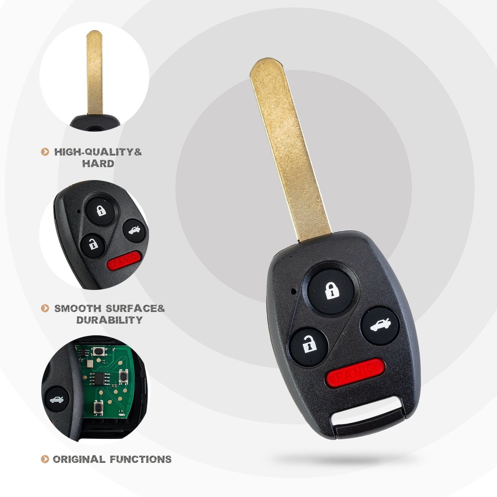 New Keyless Entry Replacement Car Key Fob for 2003/2004/2005/2006/2007 Accord FCC ID:OUCG8D-380H-A with 46 CHIP H4SA(10)