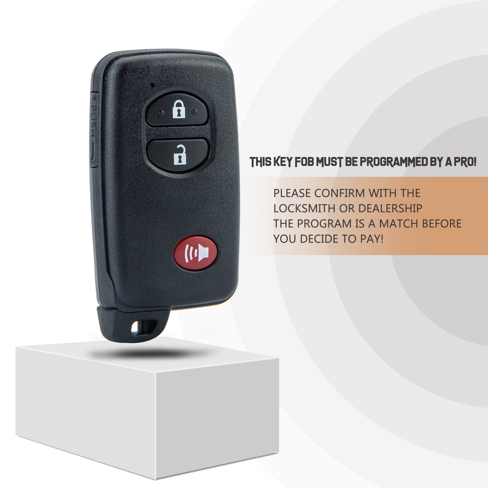 Smart Remote Replacement for Toyota 4Runner Prius C V Venza with New Emergency Key Blade FCC ID:HYQ14ACX/271451-5290 T3RE(10)
