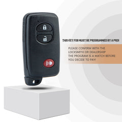 Smart Remote Replacement for Toyota 4Runner Prius C V Venza with New Emergency Key Blade FCC ID:HYQ14ACX/271451-5290 T3RE(5)