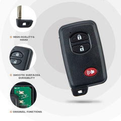 Smart Remote Replacement for Toyota 4Runner Prius C V Venza with New Emergency Key Blade FCC ID:HYQ14ACX/271451-5290 T3RE(5)