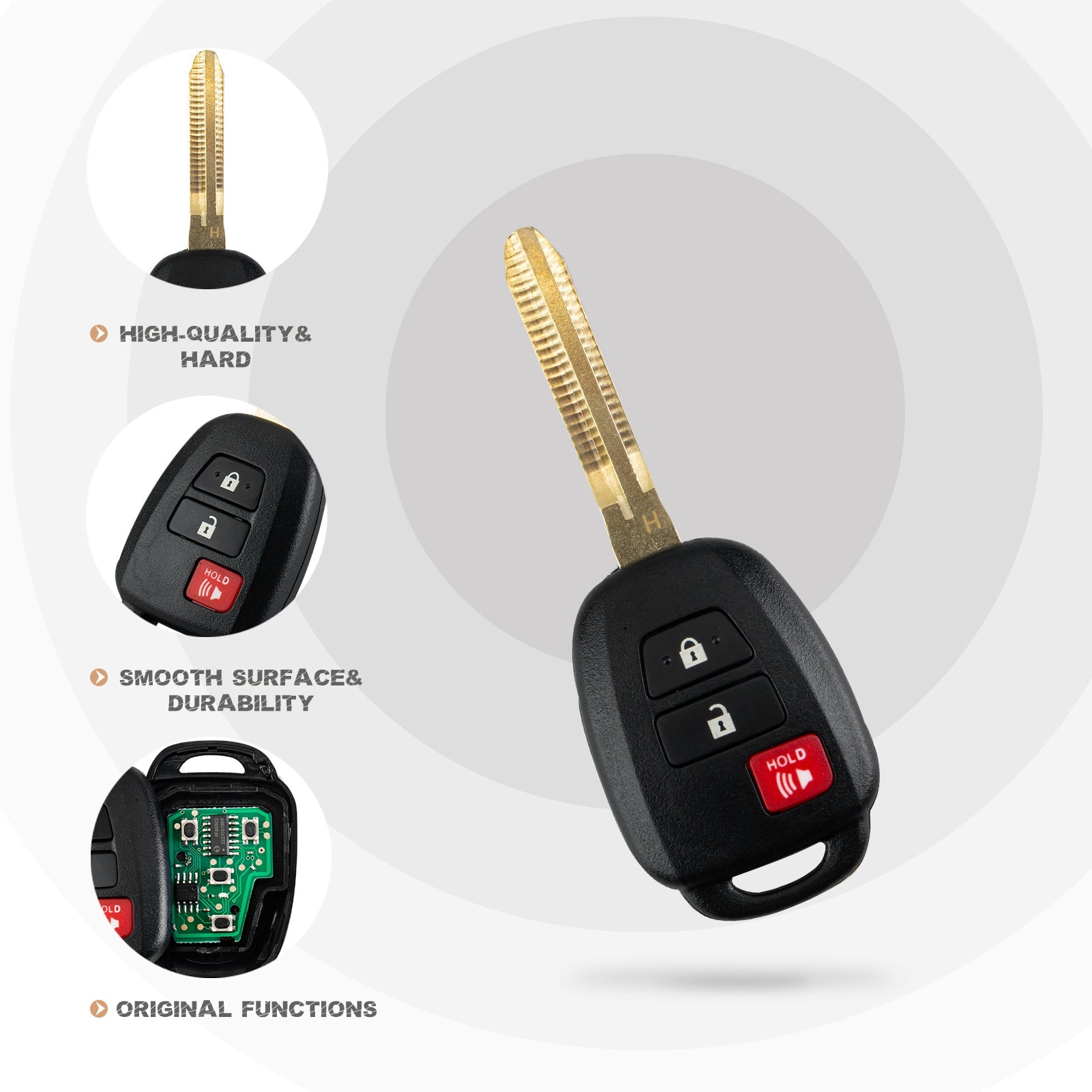 New Keyless Entry Replacement for RAV4 LE 2013-2018 RAV4 XLE 2013-2018 Highlander LE 2014-2017 Tundra 2018-2019 Part # 89070-0R120 FCC ID: GQ4-52T H-Chip T3SE(5)