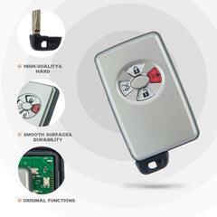 New Keyless Entry Remote Car Key Fob Replacement for Toyota Avalon 2005 - 2007 Smart Remote Key 271451-0111 HYQ14AAF T4RK(10)