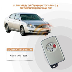 New Keyless Entry Remote Car Key Fob Replacement for Toyota Avalon 2005 - 2007 Smart Remote Key 271451-0111 HYQ14AAF T4RK(10)