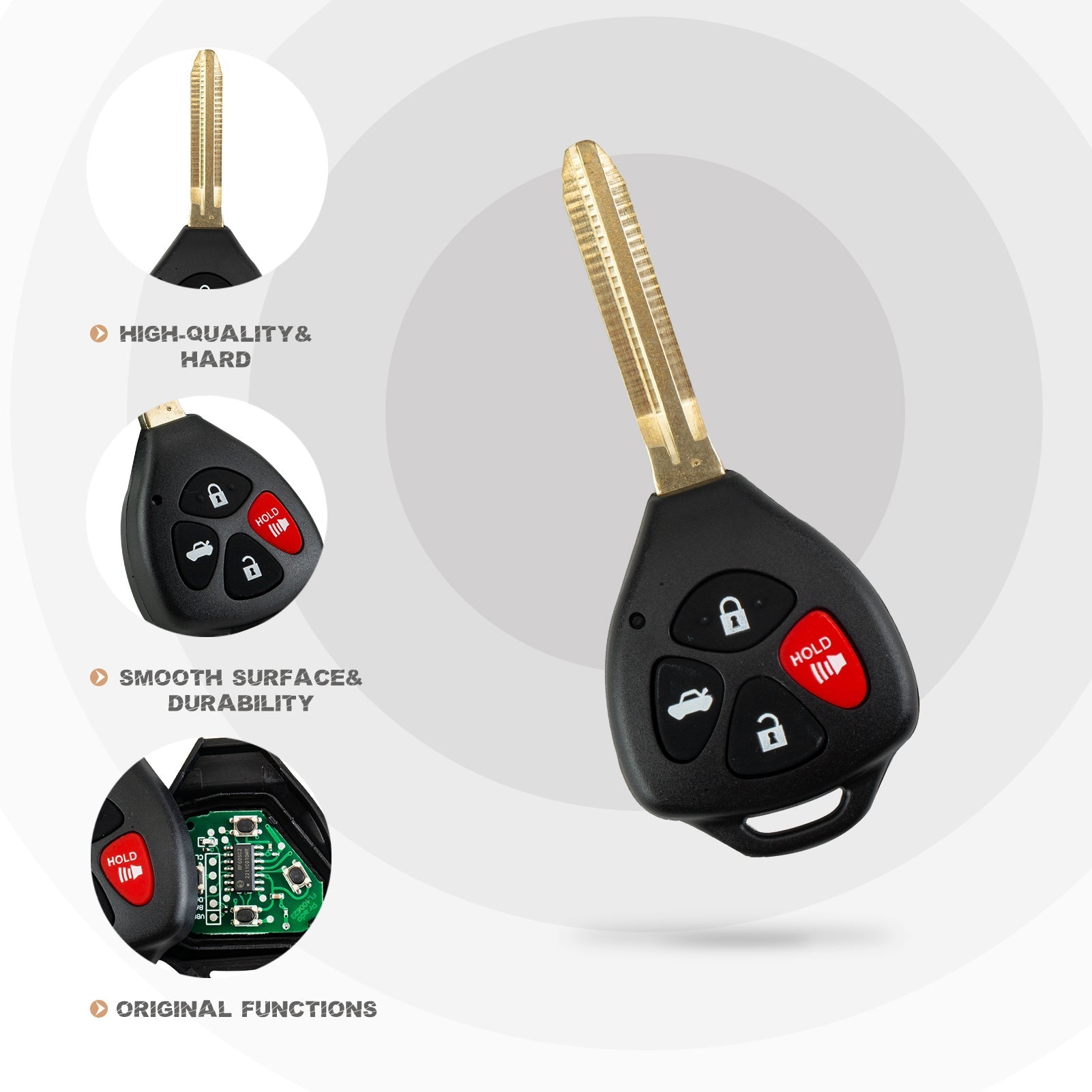 New Keyless Entry Replacement Car Key Fob for 2007/2008/2009/2010 Camry Part # HYQ12BBY/1511A-12BBY/89070-06232/89070-06231/89070-06232 T4SA(10)