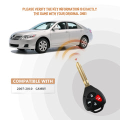 New Keyless Entry Replacement Car Key Fob for 2007/2008/2009/2010 Camry Part # HYQ12BBY/1511A-12BBY/89070-06232/89070-06231/89070-06232 T4SA